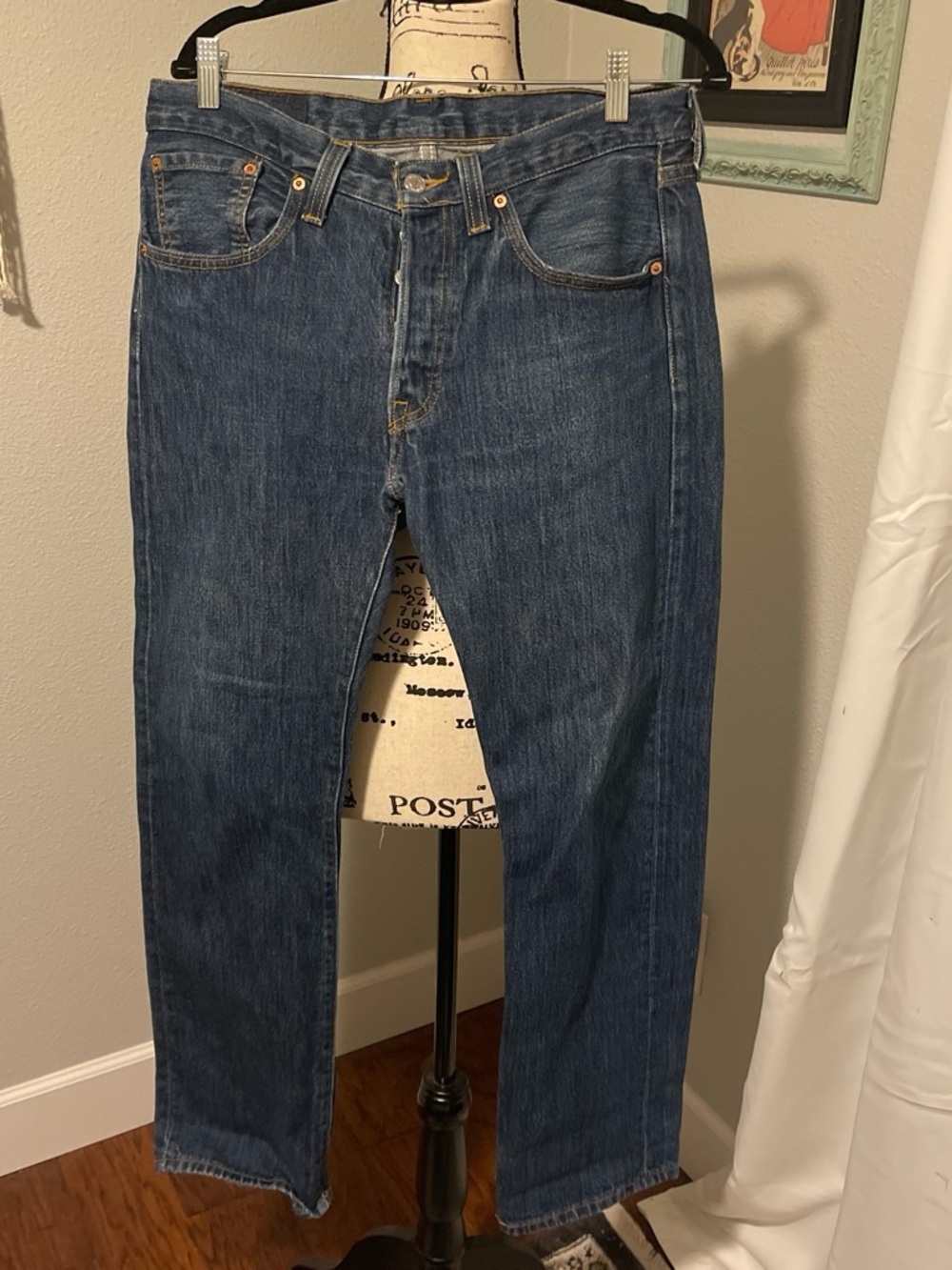 Levi's Men's 501 Dark Blue Straight Jeans